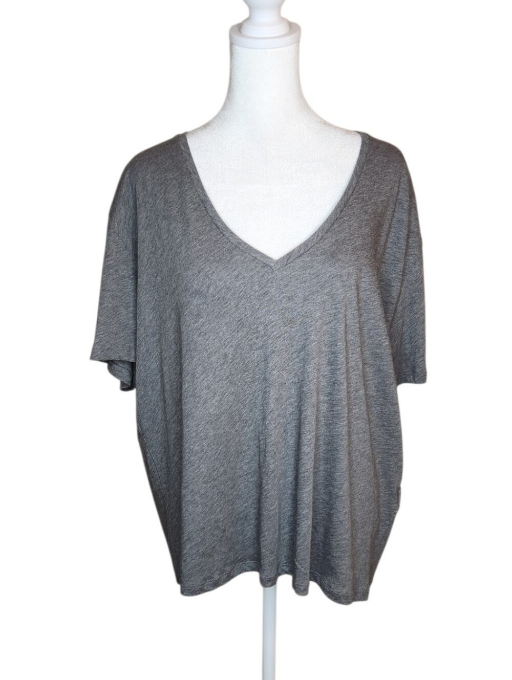 NEW Banana Republic Grey Heather V Neck Oversized Tee